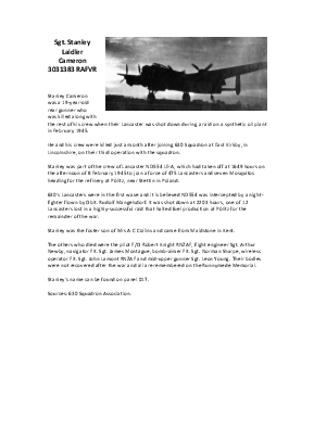 A preview of a PDF biography for Cameron, Stanley Laidler